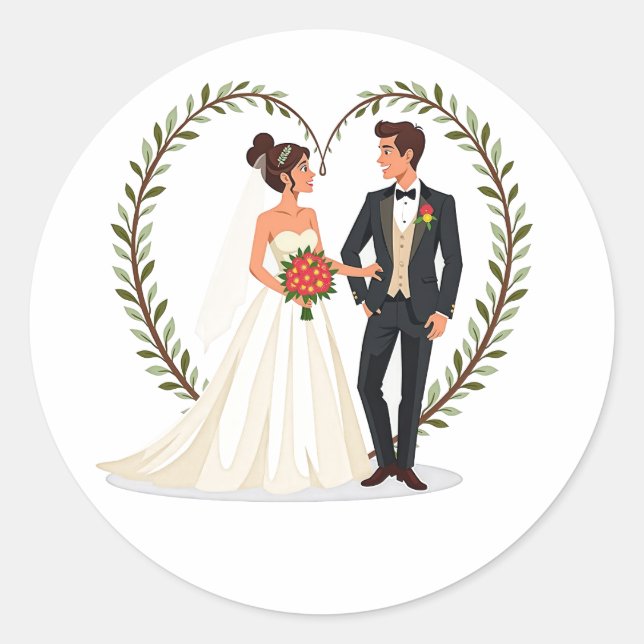 Pegatinas de Wedding Day Love Hearts (Anverso)