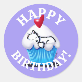 Pegatinas de Westie BIRTHDAY KiniArt