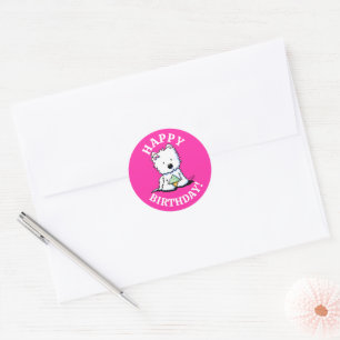 Pegatinas de Westie BIRTHDAY KiniArt