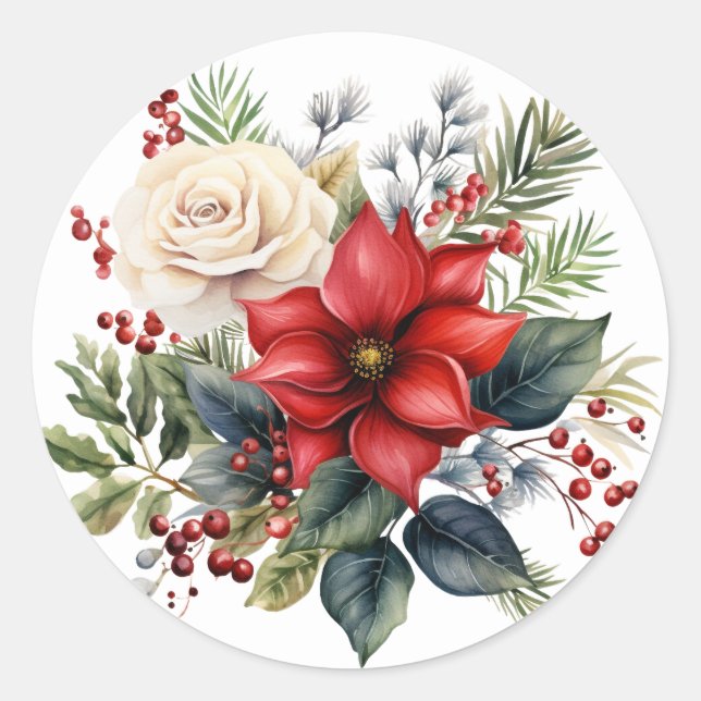 Pegatinas de Winter Floral Bouquet (Anverso)