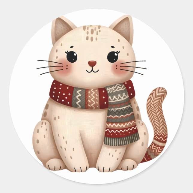 Pegatinas de Winter Kitten (Anverso)