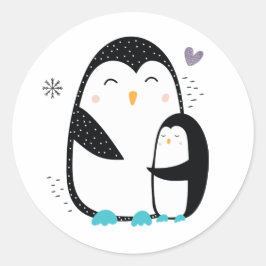 Pegatinas de Winter Penguin Doodle