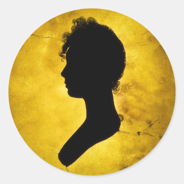 pegatinas de "Woman Silhouette on Gold" (Anverso)