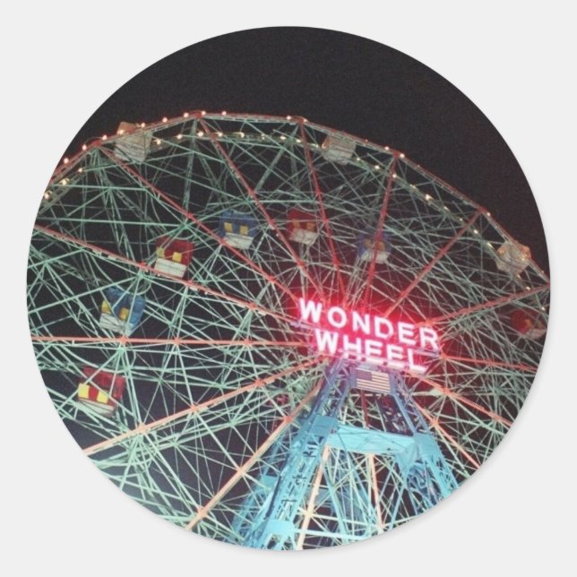 pegatinas de "Wonder Wheel at Night" (Anverso)