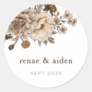 Pegatinas de Woodland, boda Boho Vintage