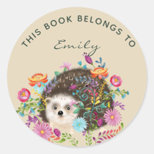 Pegatinas de Woodland Hedgehog BOOK - añadir nombr