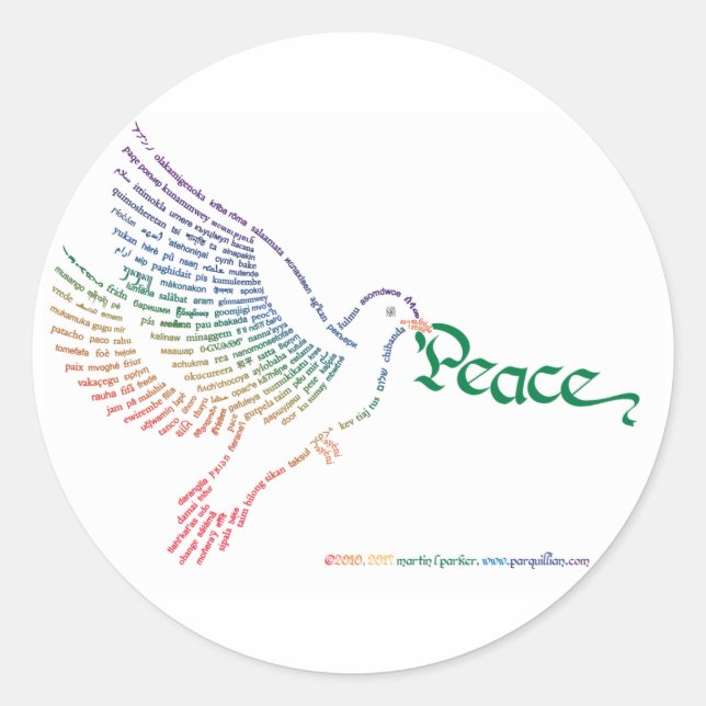 Pegatinas de World Peace Dove (Anverso)