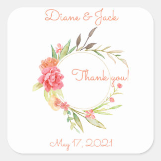 Pegatinas de Wreath Watercolor Garden