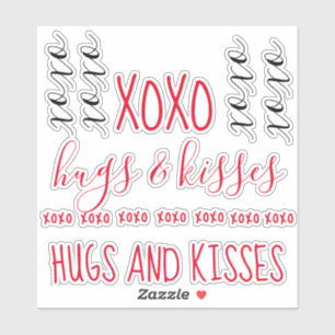 Pegatinas de xoxo de abrazos y besos