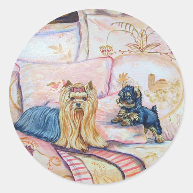 Pegatinas de Yorkshire Terrier (Anverso)