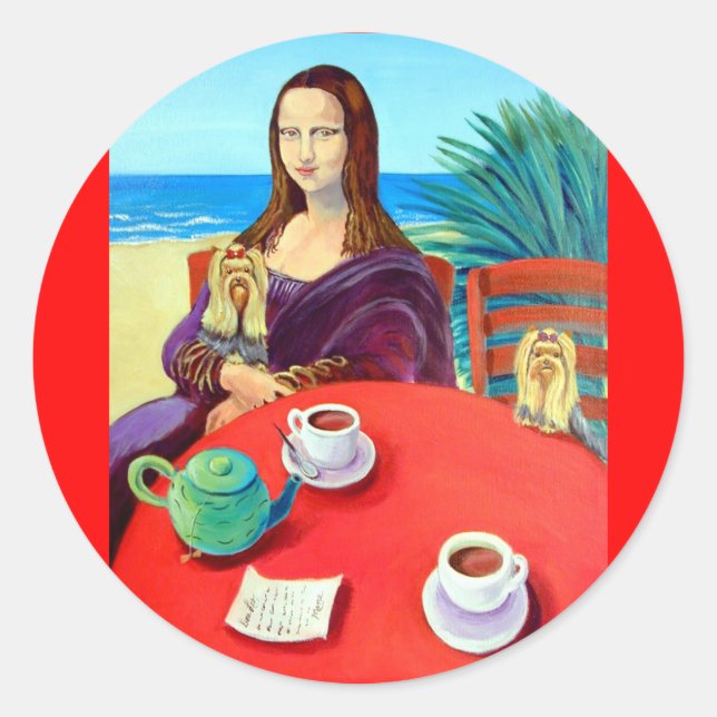 Pegatinas de Yorkshire Terrier (Anverso)