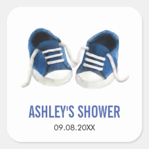 Pegatinas de Zapatillas Azules para Baby Shower, E
