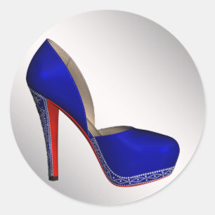 Pegatinas de zapato de tacón alto azul real