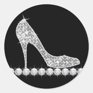 Pegatinas de zapato de tacón alto de diamante eleg