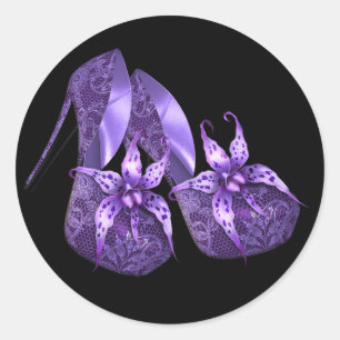 Pegatinas de zapato de tacón alto de orquídea eleg