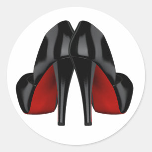 Pegatinas de zapato de tacón alto rojo