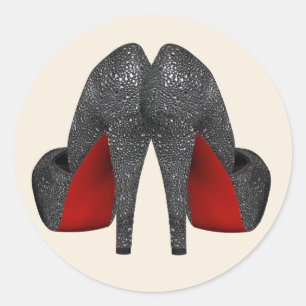 Pegatinas de zapato de tacón alto rojo