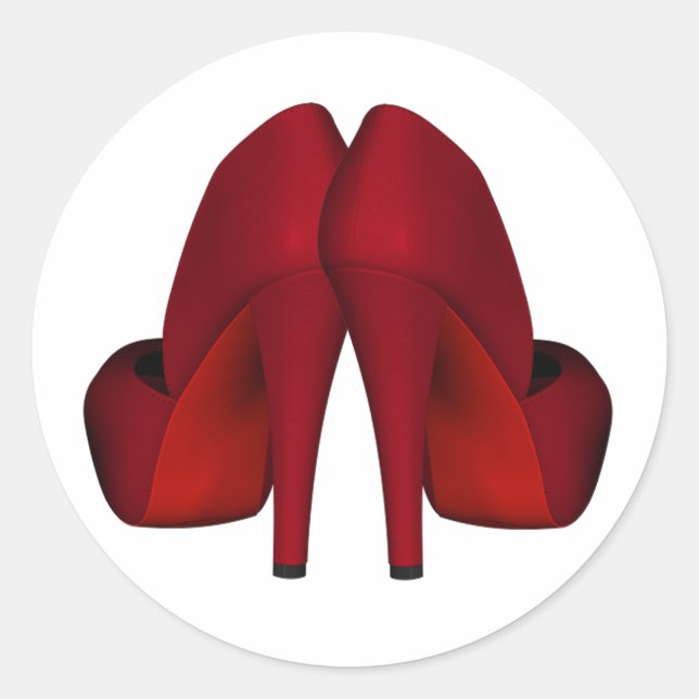 Pegatinas de zapato de tacón alto rojo (Anverso)