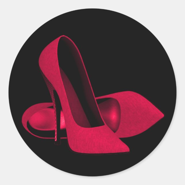 Pegatinas de zapato de tacón alto rojo elegante (Anverso)