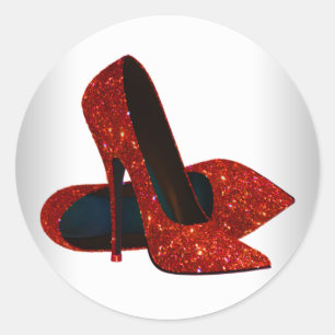 Pegatinas de zapato de tacón alto rojo elegante