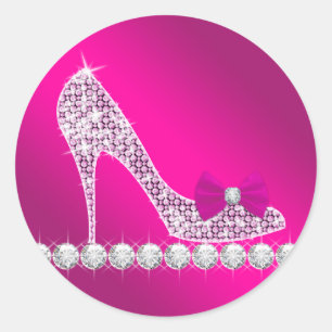 Pegatinas de zapato de tacón alto rosa caliente