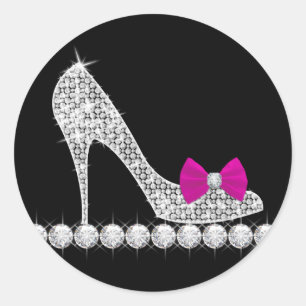Pegatinas de zapato de tacón alto rosa caliente