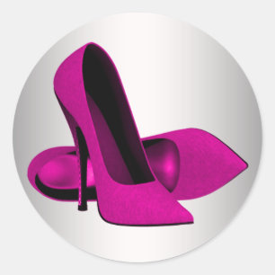 Pegatinas de zapato de tacón alto rosa caliente