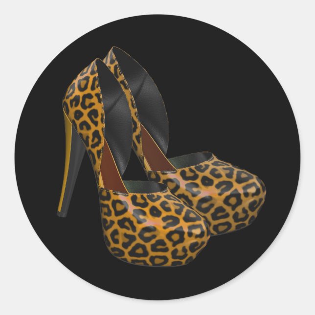 Pegatinas de zapatos de tacón alto de leopardo de  (Anverso)