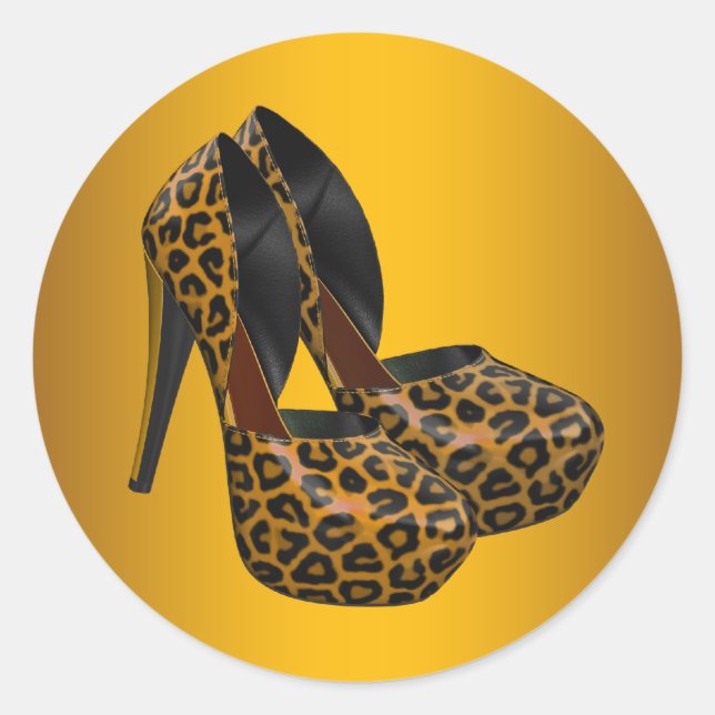 Pegatinas de zapatos de tacón alto de leopardo de  (Anverso)