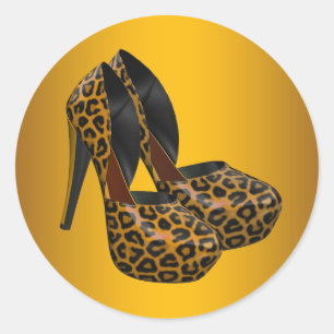 Pegatinas de zapatos de tacón alto de leopardo de 