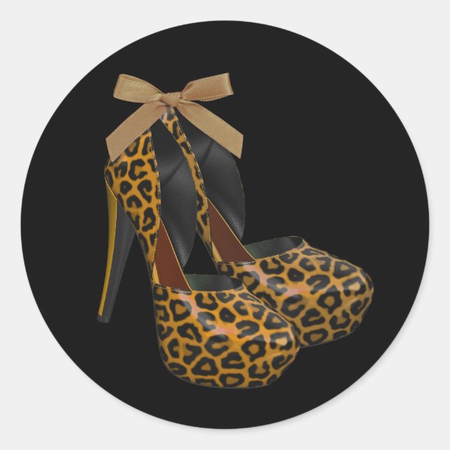 Pegatinas de zapatos de tacón alto de oro negro (Anverso)