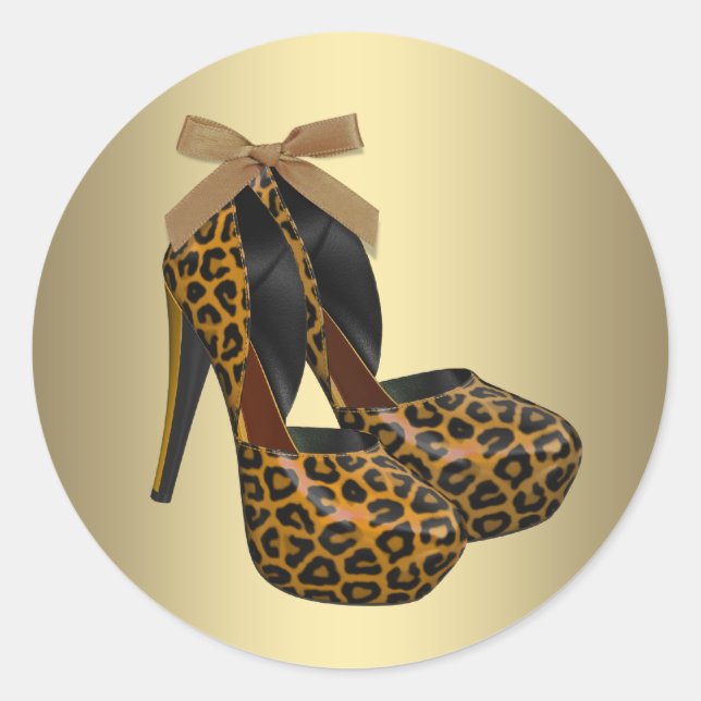Pegatinas de zapatos de tacón alto de oro negro (Anverso)