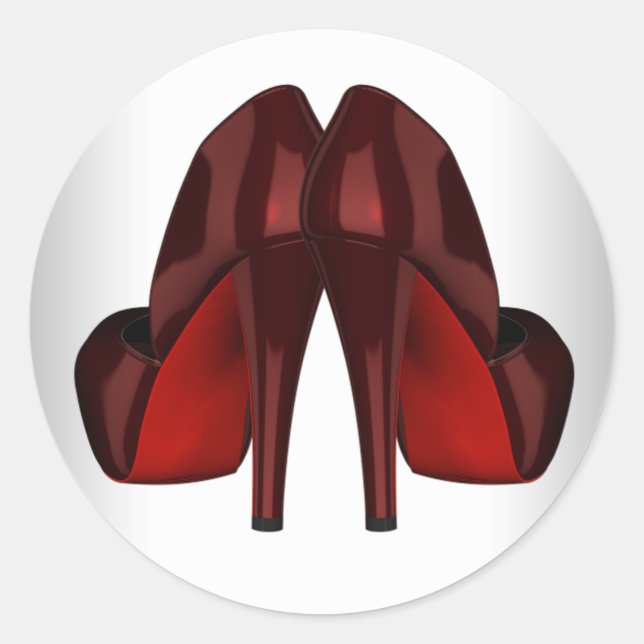 Pegatinas de zapatos de tacón alto rojas negras el (Anverso)