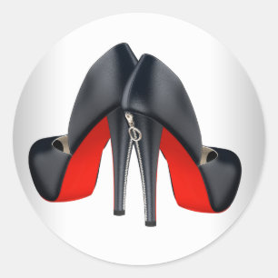 Pegatinas de zapatos de tacón alto rojas negras el