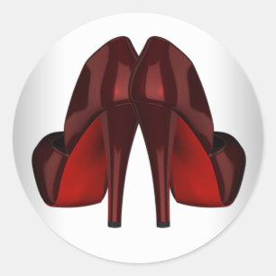 Pegatinas de zapatos de tacón alto rojos elegantes