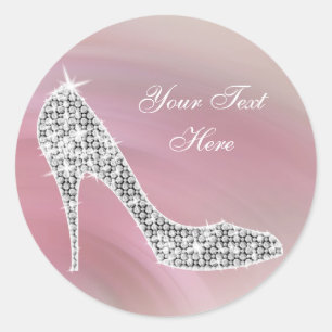 Pegatinas de zapatos de tacón alto rosa elegante