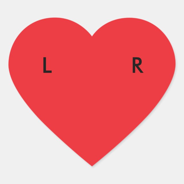 Pegatinas de zapatos izquierdo/derecho (corazón) (Anverso)