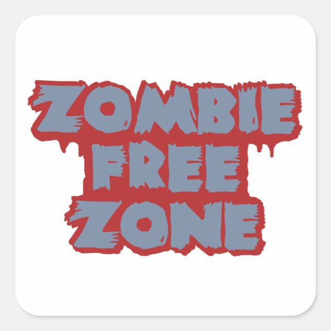 Pegatinas de Zombie Free Zone personalizado (Anverso)