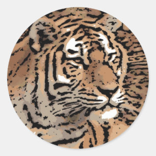 Pegatinas decorativos de tigres salvajes artístico