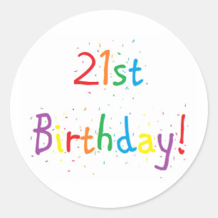 pegatinas del "21ro cumpleaños"