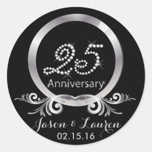 Pegatinas del 25° Aniversario de los diamantes de 