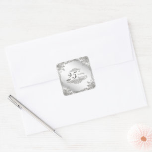 pegatinas del 25° Aniversario del Boda