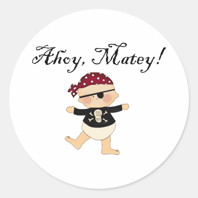 Pegatinas del Ahoy Matey Baby Pirate (Anverso)