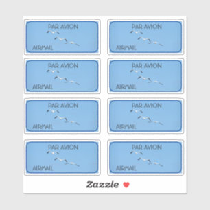 Pegatinas del Airmail de Aves Pelícicas Volando