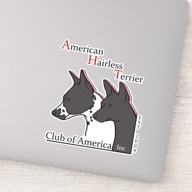 Pegatinas del American Hairless Terrier Club of Am (Detalle)