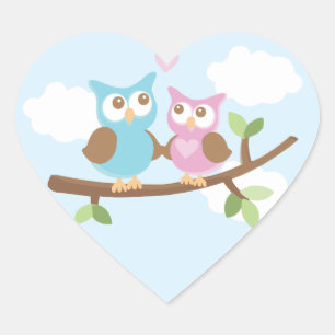 Pegatinas del amor del búho