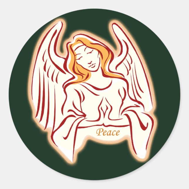 Pegatinas Del Ángel De Oro De La Paz (Anverso)