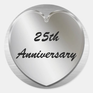Pegatinas del Aniversario de Heart Silver