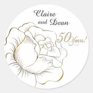Pegatinas del Aniversario de Oro personalizado