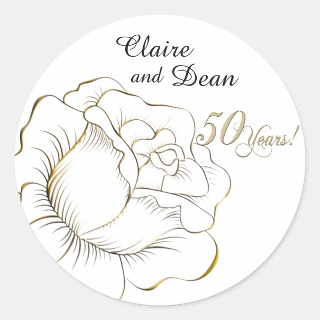 Pegatinas del Aniversario de Oro personalizado (Anverso)